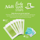 Nad's Body Wax Strips Hair Removal For Women All Skin Types, 20 Waxing Strips + 4 Calming Oil Wipes Nad's