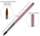 Beaute Galleria 2 Pieces Kolinsky Sable Round Acrylic Nail Art Brush Set, Manicure Detail Painting Nail Art Pen (Size 8, 12) BEAUTÉ GALLERIA