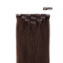 20" Hair Extensions Clip in Human Hair for Women - Silky Straight Remy Real Long Human Hair Clip on 75grams 4pieces Dark Brown