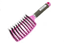 Zabolight Premium Vent Boar Bristle Hair Brush Vented Detangling Oversize Hair Brush for Thick Long Curly Hair, Curved Fast Blow Drying Brush for Women & Men (Pink) Zabolight