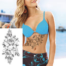 12 Sheets Large Flowers Temporary Tattoos for Women, Waterproof Fake Tattoos Rose Peony Body Art Arm Tattoo Stickers for Women, Girls Jeefonna