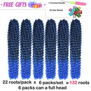 6 Packs Passion Twists Hair 18inch Ombre Blue Water Wave Crochet Hair for Butterfly Soft Locs Synthetic Crochet Hair Passion Twist Long Bohemian Locs Braiding Hair Extensions (18" 6packs Tblue