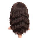 ENTRANCED STYLES Short Dark Brown Wigs for Women Wavy Bob Wig with Bangs Women's Shoulder Length Synthetic Curly Pastel Bob Wig for Girl Colorful Cosplay Wigs ENTRANCED STYLES Store