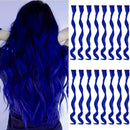 TOFAFA 16 Pcs Colored Hair Extensions Curly Wavy Clip in Synthetic Hairpiece Streak for Girls Women Kid, Multi-colors Party Highlights (Blue) TOFAFA Store
