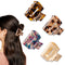 MagicSky 4PCS Hair Claw Clips, Acrylic Hair Banana Barrettes, Celluloid French Butterfly Jaw Clips, Tortoise Shell Grip Pin Teeth Clamp -Leopard print Stylish Hair Accessories for Women Girls Magicsky