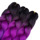 Ombre Kanekalon Braiding Hair 3 Pack Ombre Jumbo Braiding Hair Extensions 24 Inch Jumbo Braid Synthetic Hair for Braiding (3 pack, Black-Purple-Blue) Angels Beauty Store