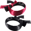 Hestya 2 Pack Sleeping Mask Satin Eye Mask Blindfold, 150 cm (Black Rose Red and Black) HESTYA