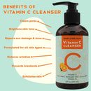 Vitamin C Facial Cleanser (8 oz) Gel for Daily Anti-Aging & Acne Treatment. Clear Pores on Oily, Dry & Sensitive Skin. Natural Makeup Removing Face Wash by Simplified Skin Simplified Skin
