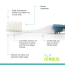 Nimbus Extra Soft Toothbrushes (Regular Size Head), Periodontist Design Tapered Bristles for Sensitive Teeth and Receding Gums, Individually Wrapped Plaque Remover Travel Toothbrush (5 Pack, Colors May Vary) Nimbus