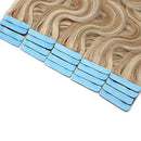 24 Inch Tape in Human Hair Extensions Highlight Wavy Thin Hair 100g 40pcs/pack Seamless Skin Weft Glue in Body Wave Human Hairpieces Balayage