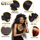 QTHAIR 12A Transparent Lace Body Wave Human Hair Lace Frontal (18",13x4 Ear to Ear Lace Frontal,Natural Black)130% Density Pre Plucked Natural Hairline with Baby Hair 100% Virgin Brazilian Body Wave Hair QTHAIR