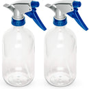 DecorRack 2 Plastic Spray Bottles 20oz Clear Empty Spray Bottle, Professional Sprayer with Adjustable Nozzle for Cleaning Solutions, Kitchen, Garden, Hair, Plants, Leak Proof Fine Mist Bottle (2 Pack) DecorRack