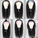 UNice Hair Headband Scarf Human Hair Wig Curly Virgin Human Hair Glueless Non Lace Front Wig for Women Wear and Go 150% Density 20inch UNICE Store