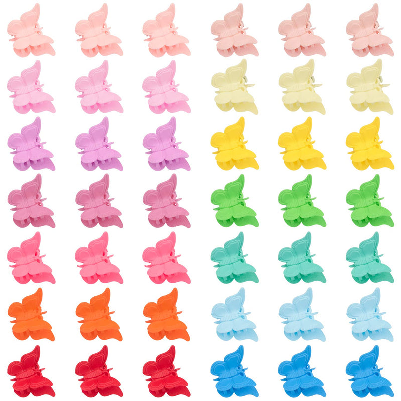 EAONE 50 Pieces Butterfly Hair Clips Pastel Hair Clips Mini Cute Clips Hair Accessories for Hair 90s Girls Women with Box Package, Matte Colors EAONE