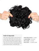 ROSEBUD Chignon Hairpiece Curly Bun Extensions Scrunchie Updo Hair Pieces Synthetic Combs in Messy Bun Hair Piece for Women Rose bud