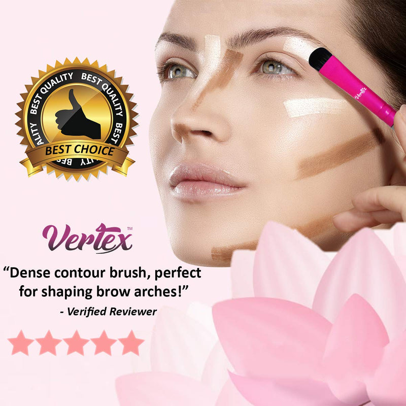 Eyebrow Brush Kit Thin Angled - Eye Brow Concealer Contour Brush to Shape and Conceal Eyes Duo Spoolie Brushes Firm Bristles Definer for Filling Pomade Gel | Defining Arches Winged Eyeliner Stencil Vertex