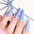Ejiubas 500Pcs Long Press on Nails - Glossy Coffin Stick Glue on Nails Acrylic Press ons False Nails Set for Women Ballerina Fake Nail Tips Art Salon Kit with Nail Glue Nail File Ejiubas