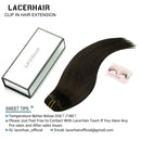 Lacer Hair Extensions Clip in Human Hair Natural Black
