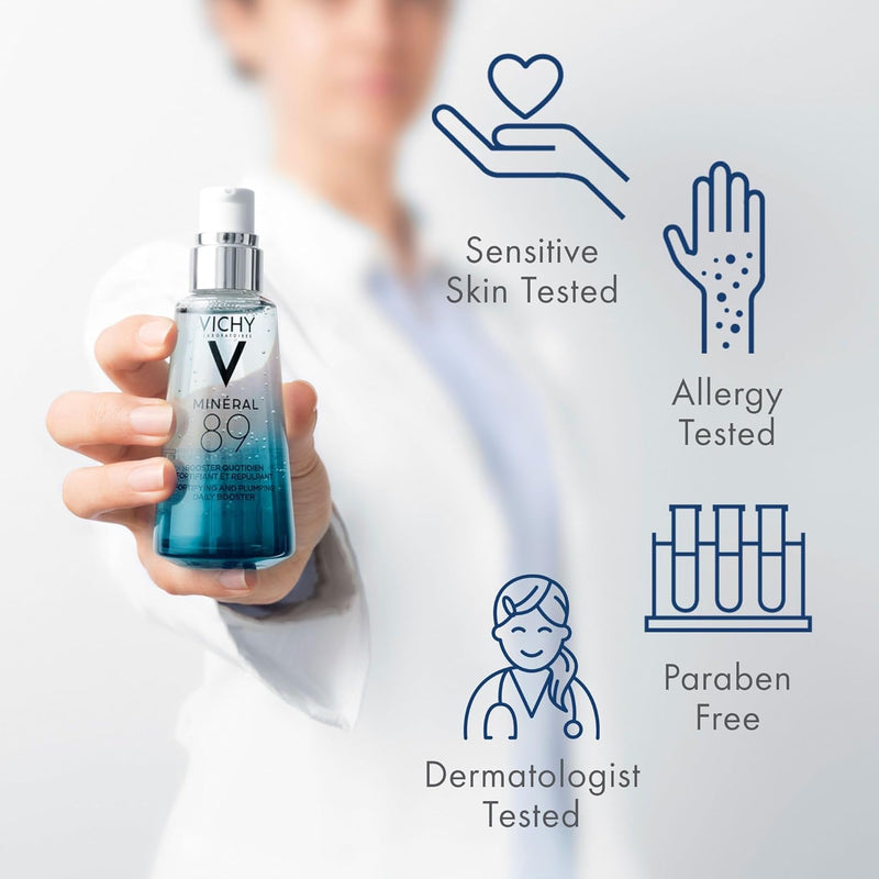 Vichy Mineral 89 Booster, Pure Hyaluronic Acid Serum for Face with Volcanic Mineral Water for Skin Barrier Repair, Plumps & Hydrates, Lightweight Moisturizing Gel, Oil-Free, Non-Sticky Infinity Warehouse