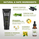 Blackhead Peel Off Face Mask, SHVYOG 3-in-1 Blackhead Remover Mask with Brush & Tea Tree Serum, Charcoal Face Mask for Deep Cleansing Blackheads, Dirts, Pores, Oil(100g+30ml) SHVYOG