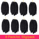 8 Pack Spring Twist Crochet Hair Ombre Bomb Twist Crochet Braids 8 Inch Fluffy Synthetic Braiding Hair Extensions 55g/pack (1B) JQM