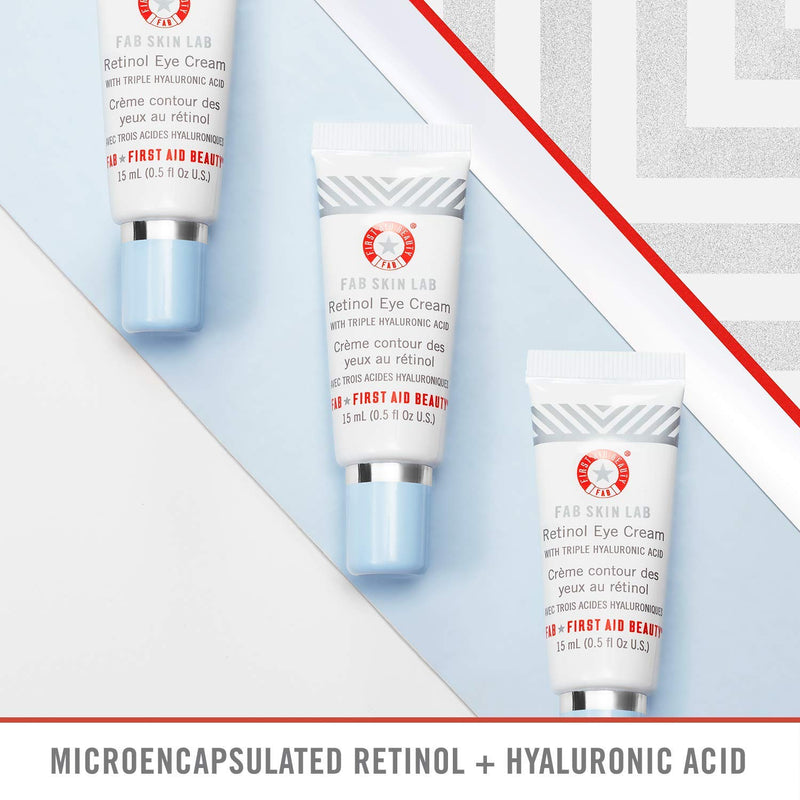 First Aid Beauty FAB Skin Lab Retinol Eye Cream with Triple Hyaluronic Acid – .5 Oz. First Aid Beauty