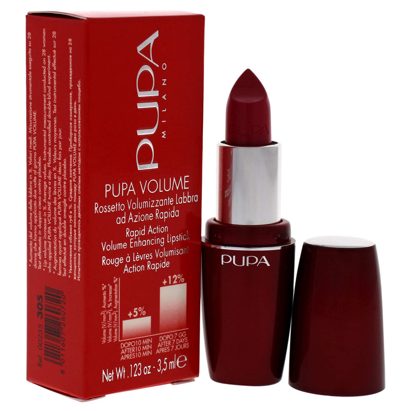 Pupa Milano Volume Enhancing Lipstick - Bright And Defined Lips - Smooth, Super Creamy And Comfortable Texture - Combats Flaking And Discomfort - Rapid Action - 305 Pop Fuchsia - 0.123 Oz PUPA Milano