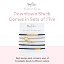 By Lilla Downtown Mini Stack Elastic Hair Ties and Bracelets | Set of 5 Hair Tie-Bracelets | Hair Accessories for Women | No Crease Hair Ties & Women’s Bracelets (Black / Gold / Nude / Brown) By Lilla