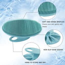 Soft Silicone Body Cleansing Brush Shower Scrubber, Gentle Exfoliating and Massage for all Kinds of Skin (Dark Green) INNERNEED
