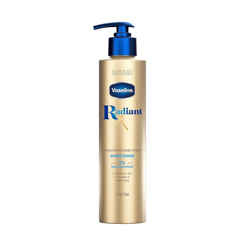 Vaseline Radiant X Even Tone Nourishing Body Lotion With 1% Niacinamide, Coconut Oil, Vitamin C, & Peptides 11 oz Infinity Warehouse
