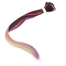 SWACC 12 Pcs Ombre Colored Party Highlights Clip on in Hair Extensions Multi-Colors Hair Streak Synthetic Hairpieces (12 Colors in Set -Straight) SWACC