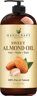 Handcraft Sweet Almond Oil and Handcraft Grapeseed Oil – 100% Pure and Natural Oils – Premium Therapeutic Grade Carrier Oil for Aromatherapy, Massage, Moisturizing Skin and Hair – 16 fl. Oz Handcraft Blends Store
