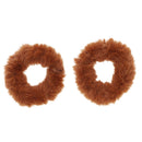 Small Fuzzy Fur Scrunchies Furry Pony Holder - Set of 2 - Tan Motique Accessories