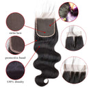 Beauhair Brazilian Body Wave Virgin Hair Bundles with Lace Closure(16 16 16 with 14closure) Human Hair Unprocessed Body Wave Hair with Closure 4X4 Lace Free Part Natural Black Hair Beauhair Store