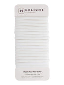 Heliums Skinny 6mm Medium Hold Soft Nylon Fabric Seamless Ponytail Holders - 18 Hair Ties … (White) Heliums Store