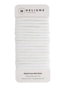 Heliums Skinny 6mm Medium Hold Soft Nylon Fabric Seamless Ponytail Holders - 18 Hair Ties … (White) Heliums