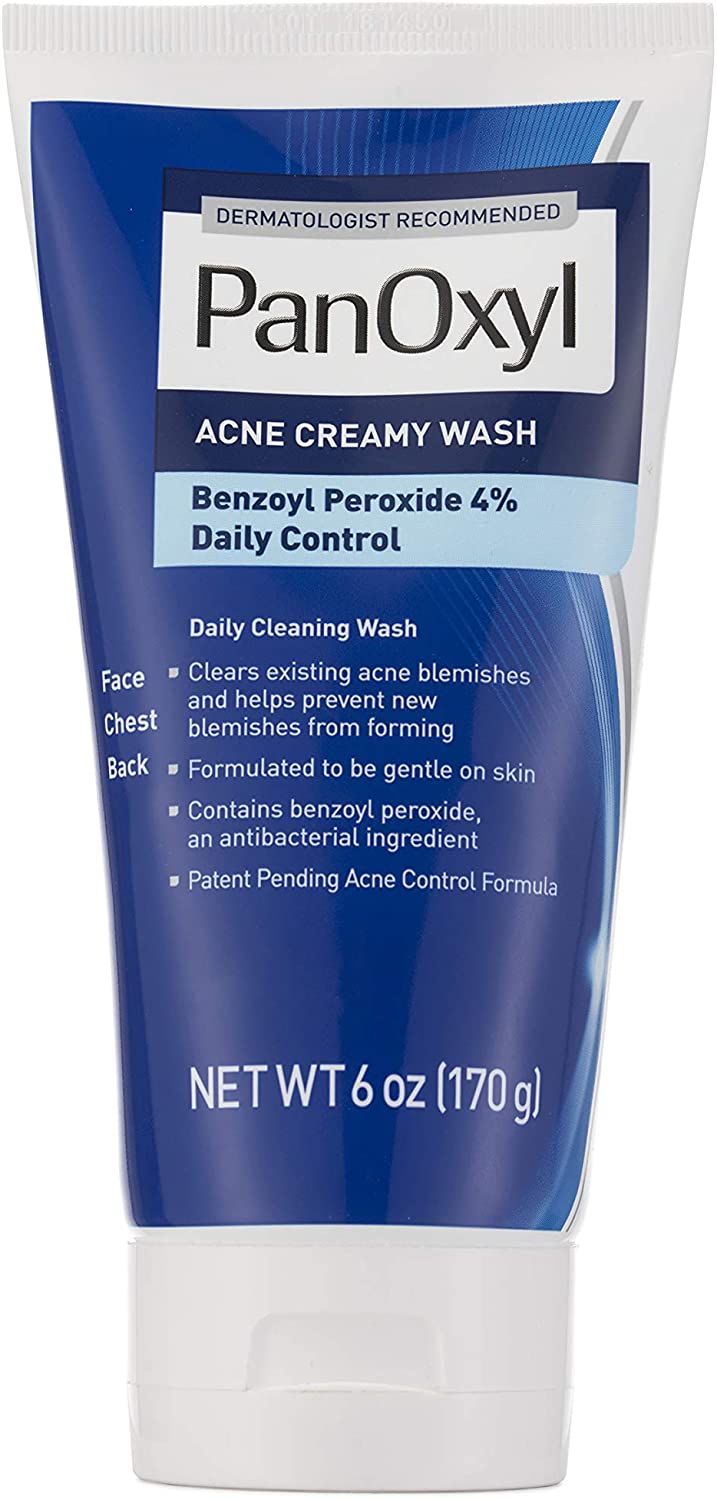 PanOxyl Antimicrobial Acne Creamy Wash, 4% Benzoyl Peroxide, 6 Ounce PanOxyl