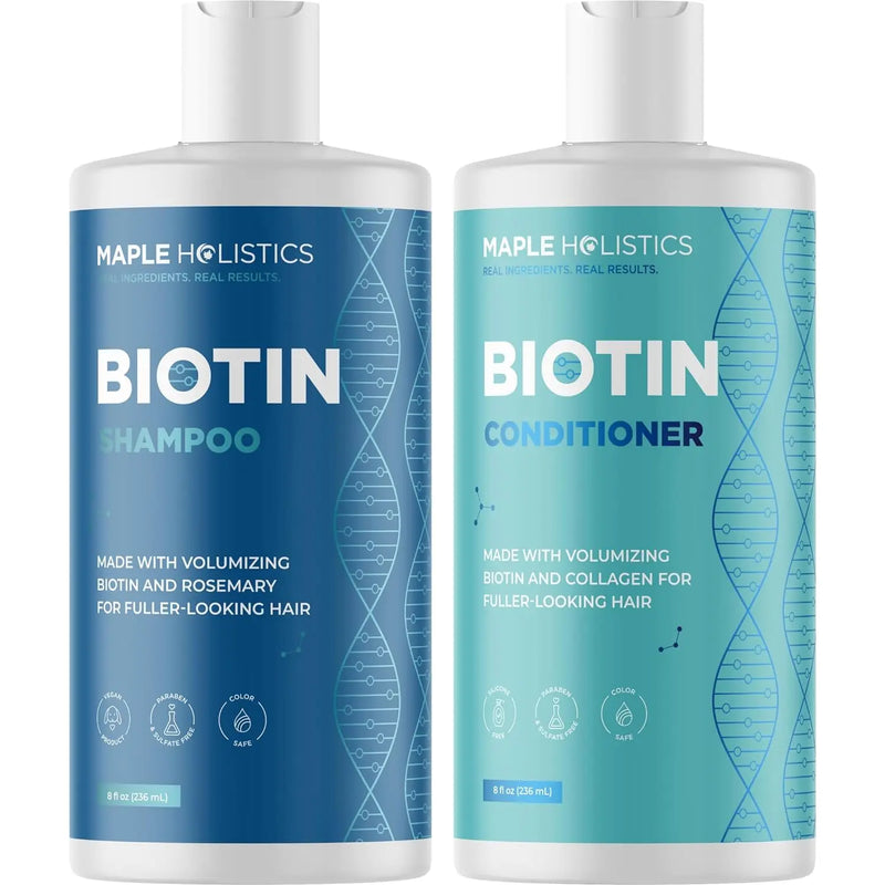 Advanced Biotin Shampoo and Conditioner Set - Thickening Sulfate and Paraben Free Shampoo and Conditioner for Hair Growth with Rice Water Black Castor Caffeine Collagen and Rosemary Oil Infinity Warehouse