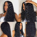 Curly Human Hair Wig 13x6 lace front wigs human hair Pre Plucked 10A Brazilian Virgin hair Water Wave Wig Glueless Lace Front Wigs For Black Women (22"-Small Cap, 13x6 Lace Wig-150%) Wonder Girl