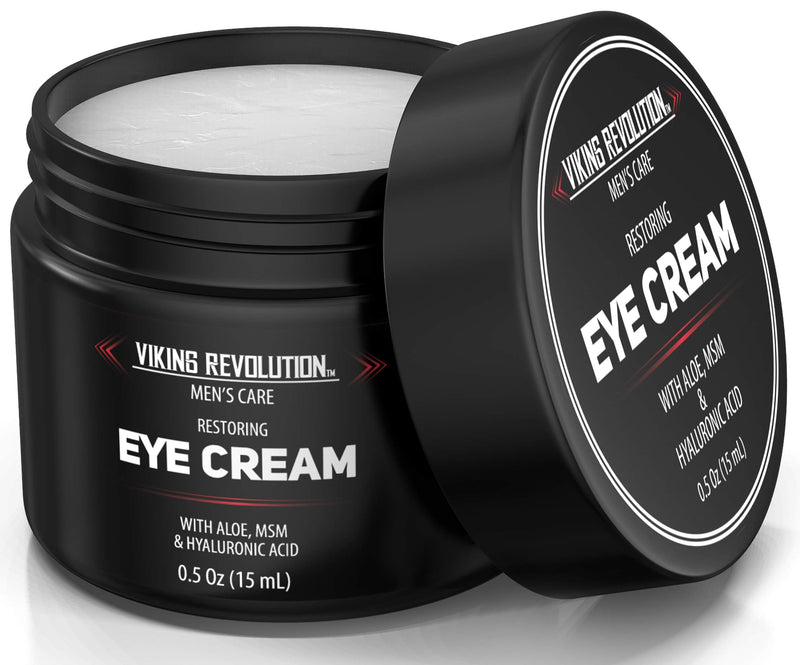 Viking Revolution Natural Eye Cream for Men - Mens Eye Cream for Anti Aging, Dark Circle Under Eye Treatment- Men's Eye Moisturizer Wrinkle Cream - Helps Reduce Puffiness, Under Eye Bags and Crowsfeet Viking Revolution