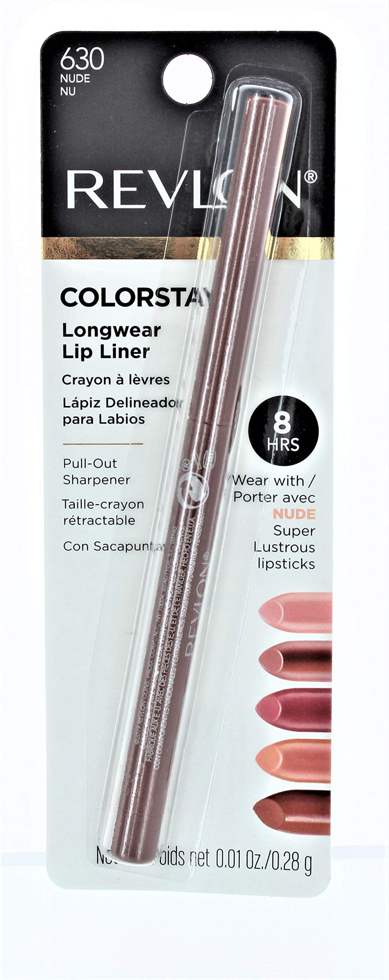 Revlon ColorStay Lip Liner with SoftFlex, Nude [630] 1 ea (Pack of 2) REVLON