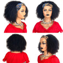 VTAOZI Headband Wigs for Black Women Kinky Curly Headband Wig Human Hair 9A Glueless None Lace Front Wigs 150% Density Afro Kinky Curly Half Wigs Natural Color 20 Inch VTAOZI Store