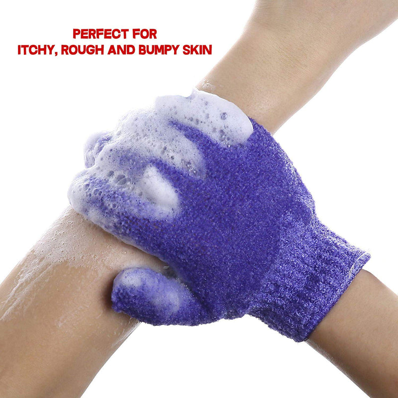 EXCLAIM BEAUTY Exfoliating Gloves Body Scrubber Gloves For Shower, Spa, Massage Shower Gloves Dual Texture Bath Gloves | Dead Skin Remover With Adjustable Straps Exclaim Beauty