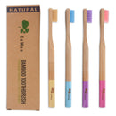GoWoo 100% Natural Bamboo Toothbrush Soft - Organic Eco Friendly Toothbrushes with Soft Nylon Bristles, BPA-Free, Biodegradable, Dental Care Set (Pack of 4, Adult, Rainbow) GoWoo