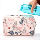 Large Makeup Bag Zipper Pouch Travel Cosmetic Organizer for Women and Girls (Large, Beige Flamingo) Narwey Store