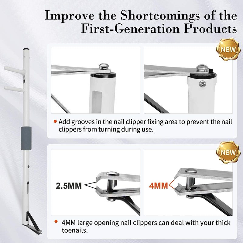 New Long Handled Toenail Clippers 2.0 for Unreachable Toenails, 4MM Big Opening, Nail Clipper Locking Groove, Free Bending Toenails Clippers for the Seniors,Fat,Disabled (L-Length 34.6 inches) CANALHOUT