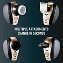 The FlexSeries Electric Head Hair Shaver - FREEDOM GROOMING - Ultimate Mens Cordless Rechargeable Wet/Dry Skull & Bald Head Waterproof Razor with Rotary Blades, Clippers, Nose Trimmer, Brush, Massager FREEDOM GROOMING
