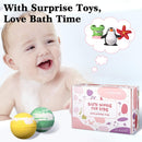 Lagunamoon Bath Bombs for Kids with Toys Inside for Boys Girls , 6 Pcs Kids Bath Bombs,Natural Color Scent, Safe for All Skin Types, Bath Bombs with Surprise Toy for Birthday Christmas Holiday Gifts Lagunamoon