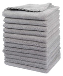 SUNLAND Microfiber Face Makeup Remover Cloth Reusable Facial Cleansing Towel Ultra Soft Face Washcloth 11inchx 11inch (12pack, Grey) SUNLAND