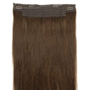 GOO GOO Hair Extensions Human Hair Chocolate Brown 16 Inch 80g Remy Human Hair Extensions Natural Wire Hair Real Straight Human Hair Extensions with Transparent Fish Line Invisible GOO GOO